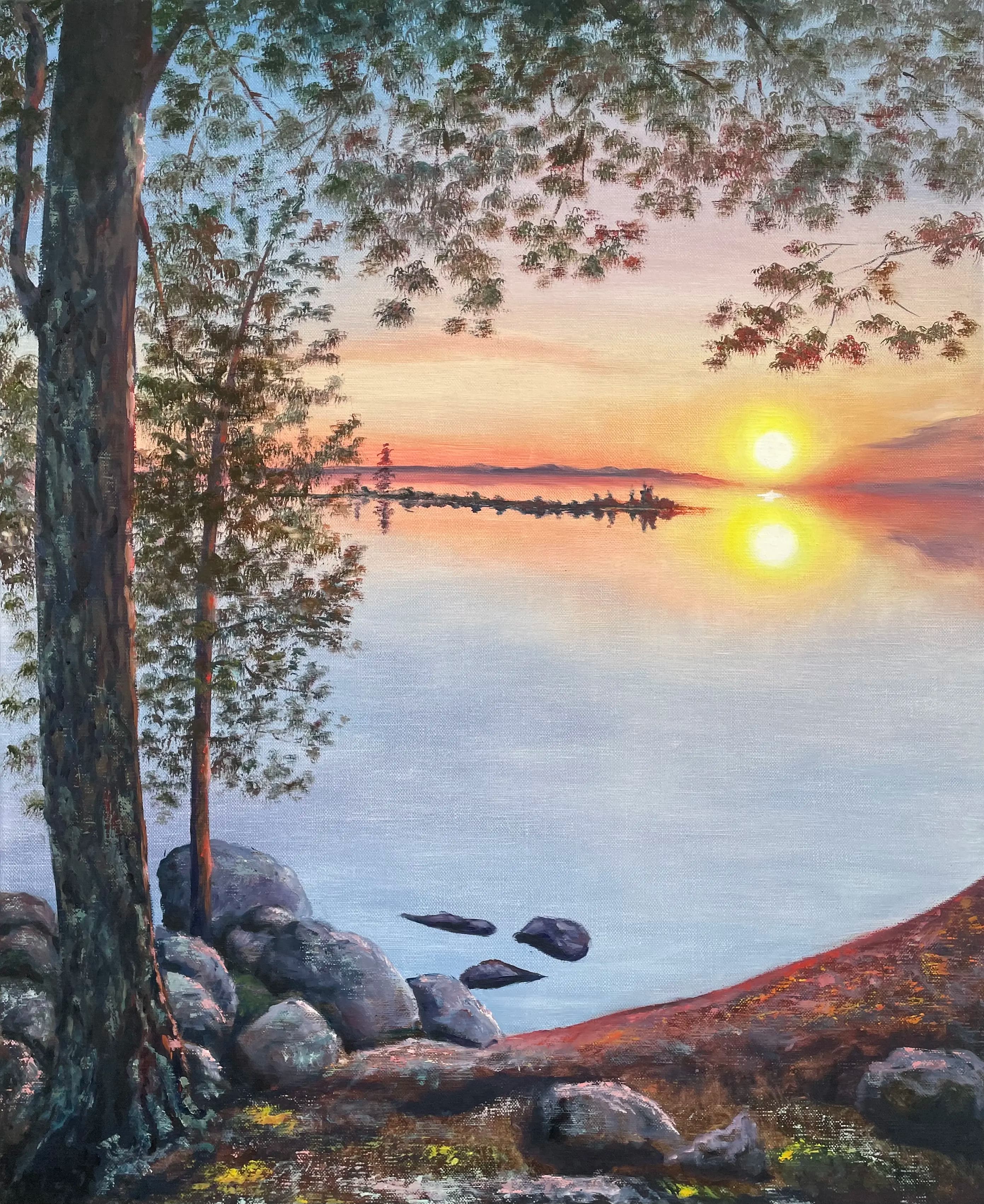 Sunset/ Based On A Photo By Asko Kuitinen